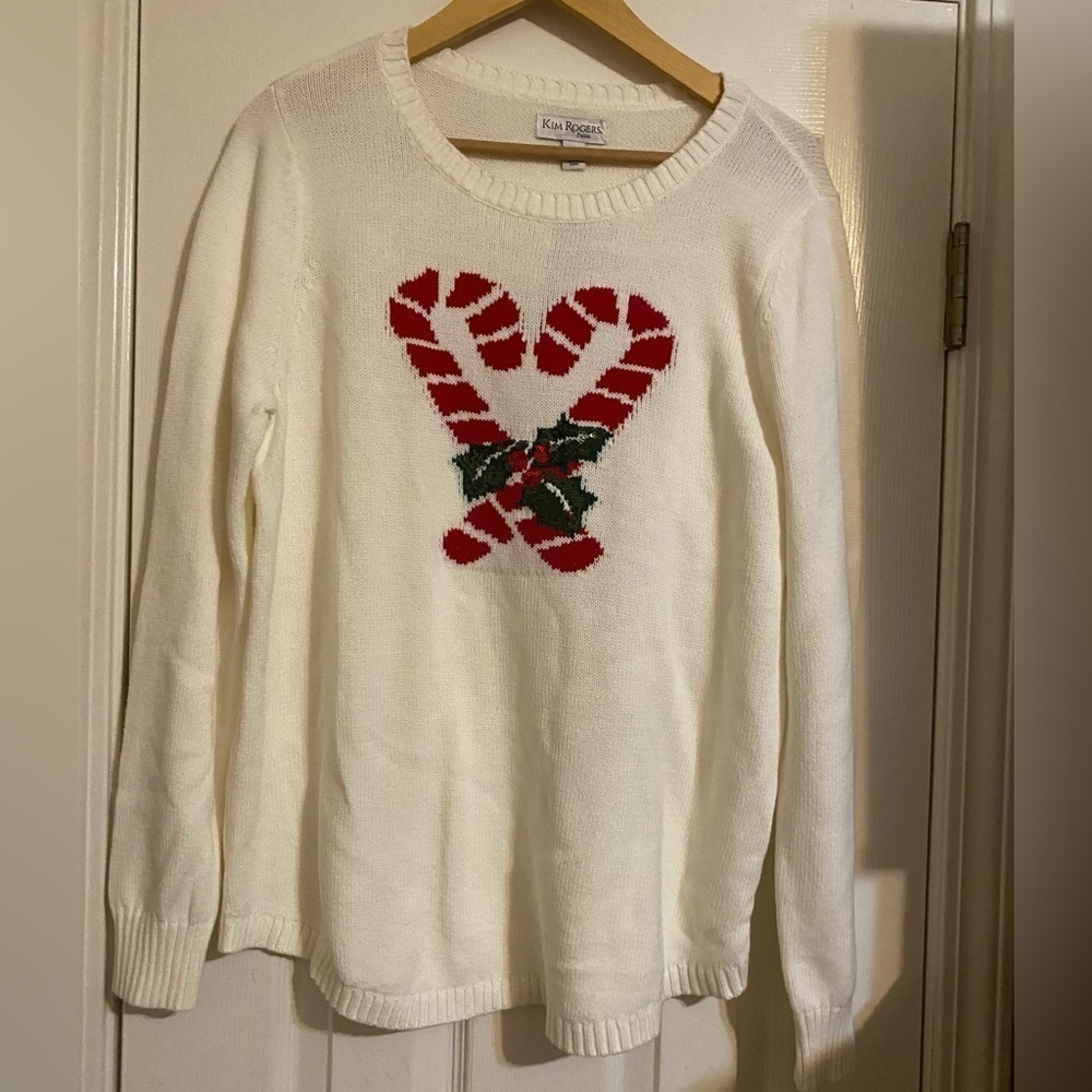 NWT Candy Cane Sweater - Petite Large